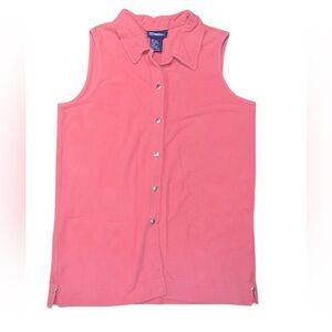 Catalina Coral Sleeveless Button-Down Top / Dress Juniors size 12/14